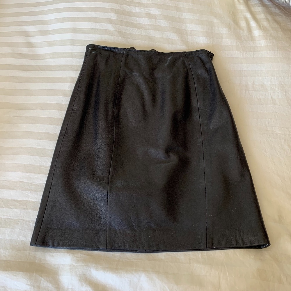 Sz 4 Andrew Marc Quality Leather Pencil Skirt
